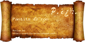 Pantits Áron névjegykártya