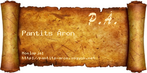Pantits Áron névjegykártya
